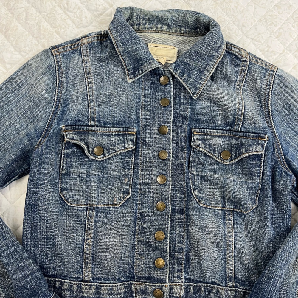 Current/Elliott Snap Button Denim Jacket Medium W… - image 2